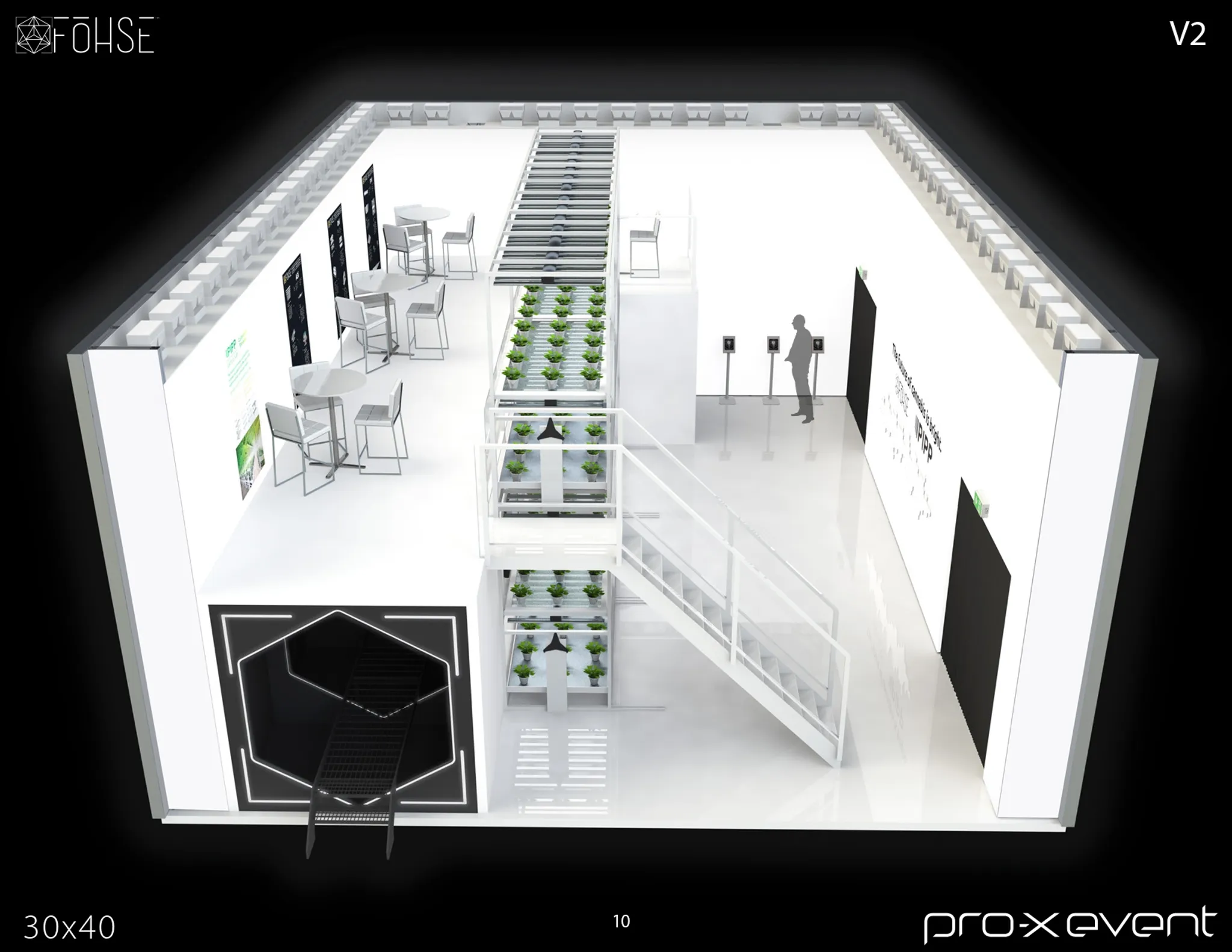 30x40 Île booth design by Pro-X Exhibits
